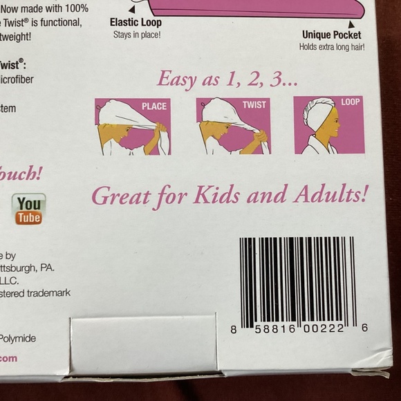 The Original Turbie Twist Super-Absorbent Hair Towel with bonus shower comb NEW - Picture 5 of 8